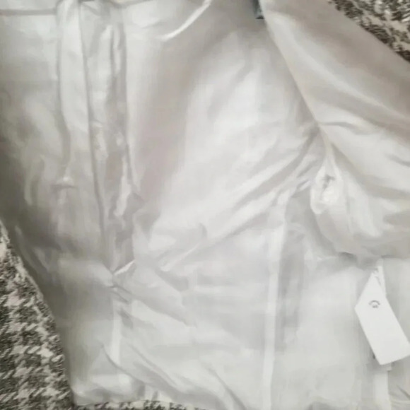 Zara Textured Plaid Houndstooth Cropped Jacket Blazer Ecru M - Picture 11 of 16